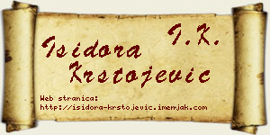 Isidora Krstojević vizit kartica